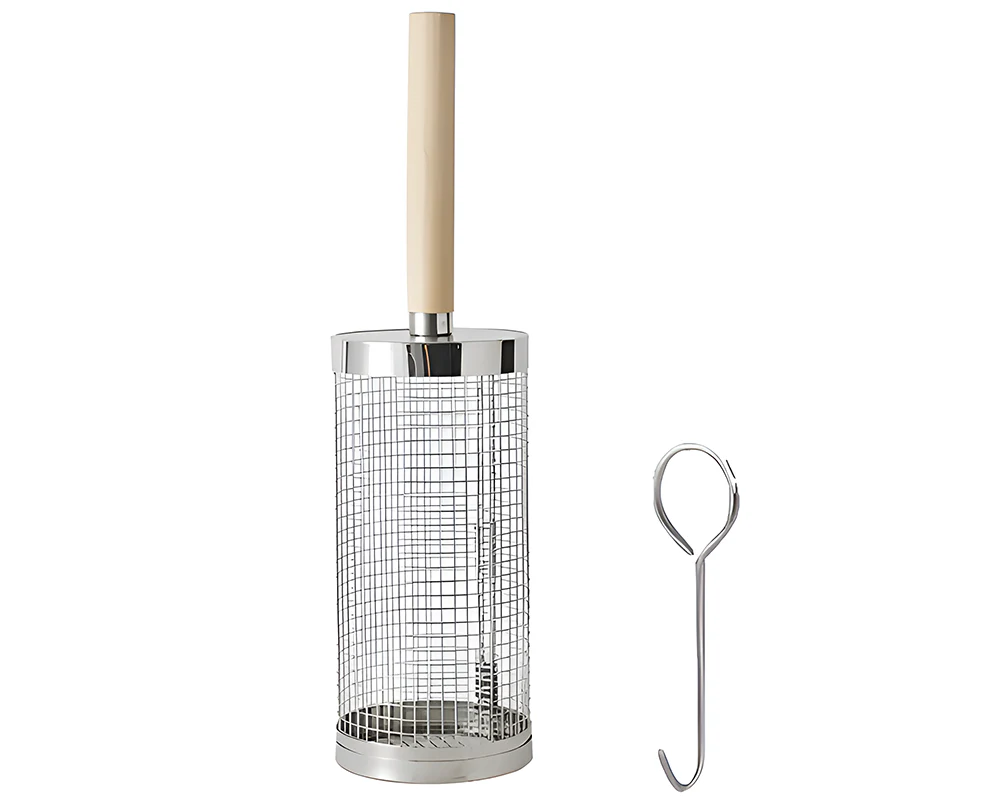 Rolling Grill Basket – Stainless Steel BBQ Net Tube for Meat, Vegetables & Seafood Outdoor Cooking - Image 2