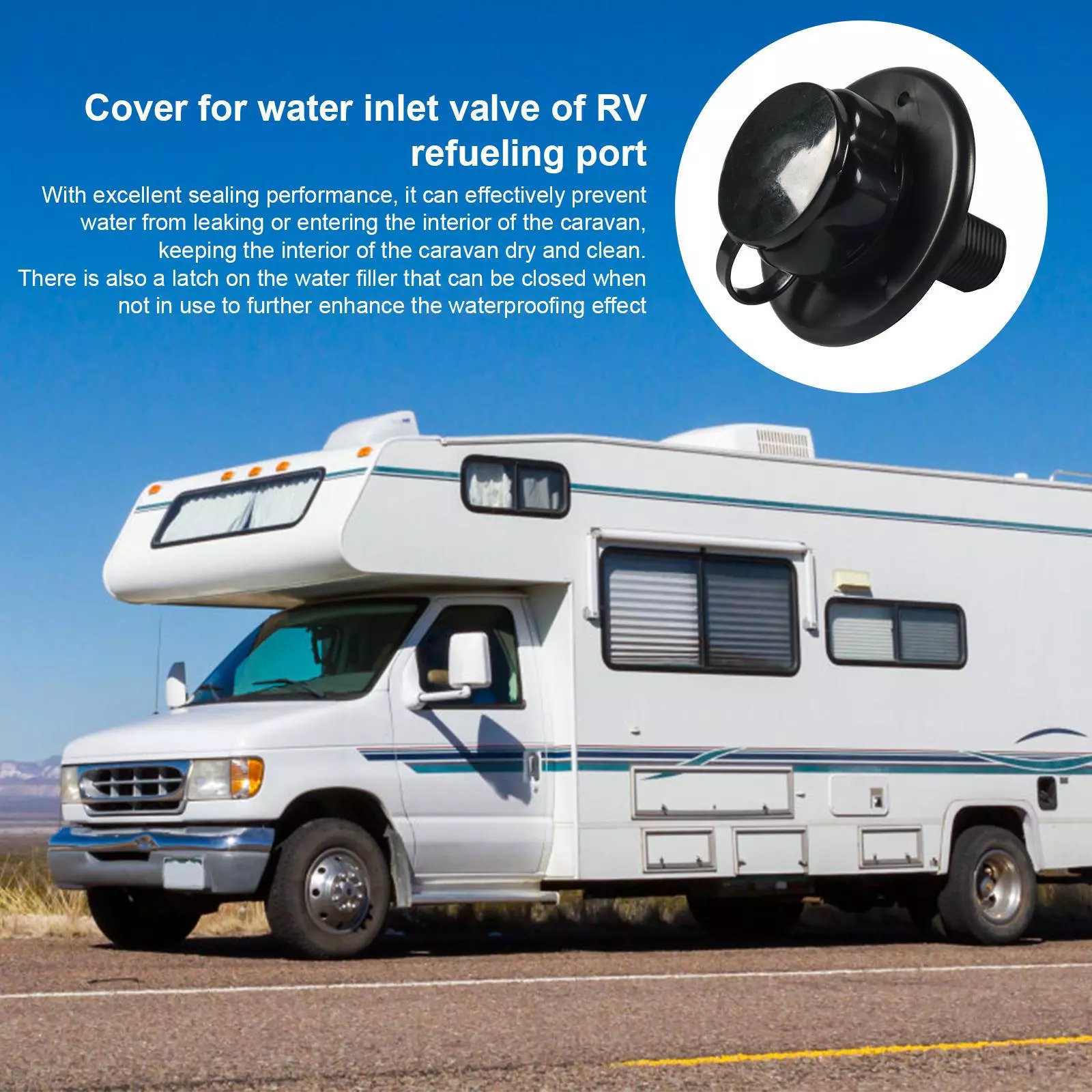 RV City Water Inlet with Check Valve (Black) - Image 11