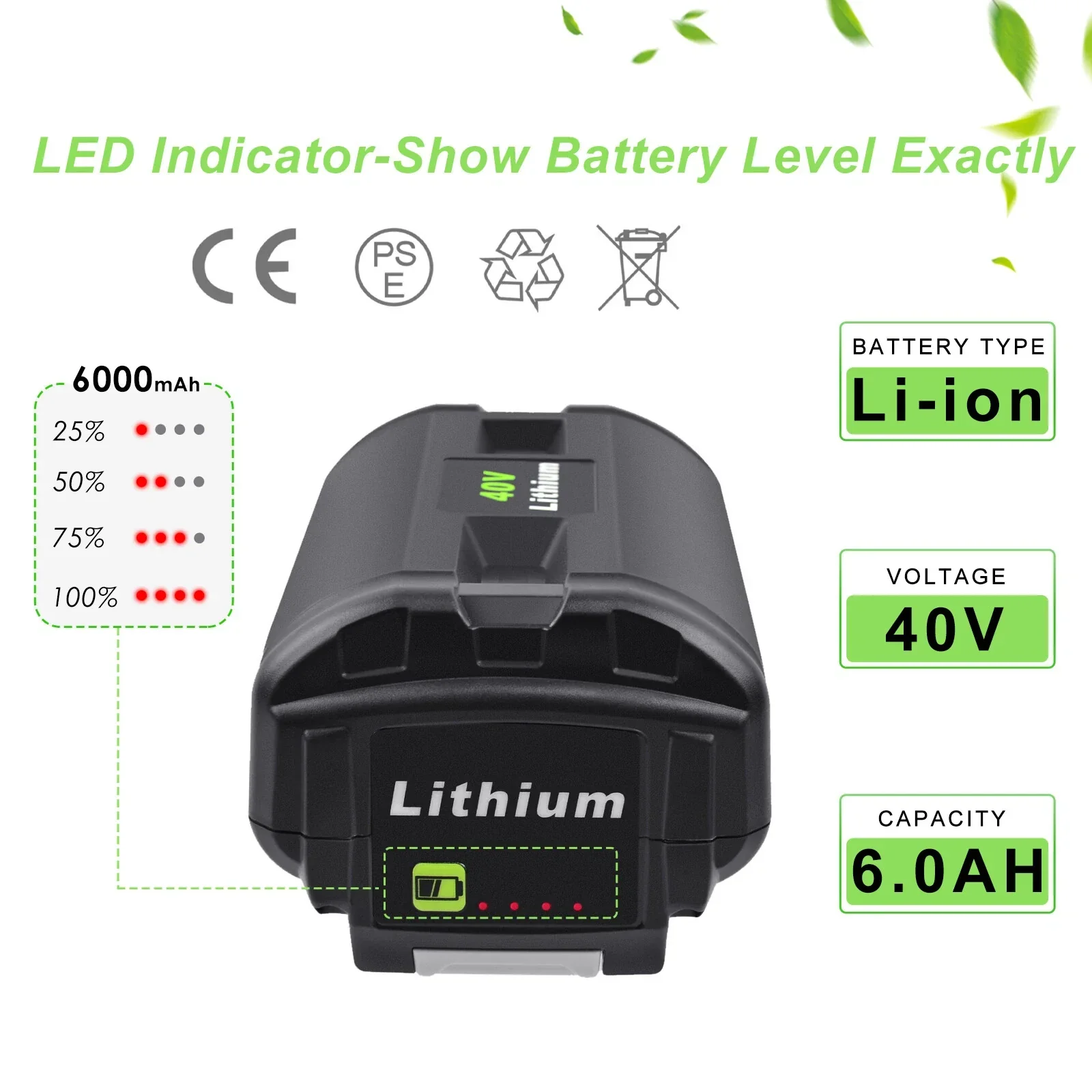 Ryobi 40V Battery 6Ah Battery Replacement Compatible - Image 9