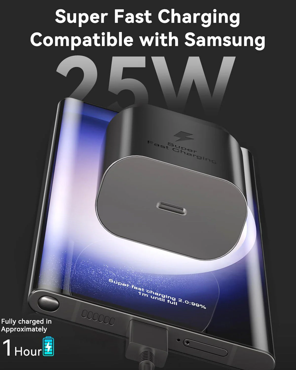 Samsung 25W Fast Charger With Type C Cable Replacement - Image 4