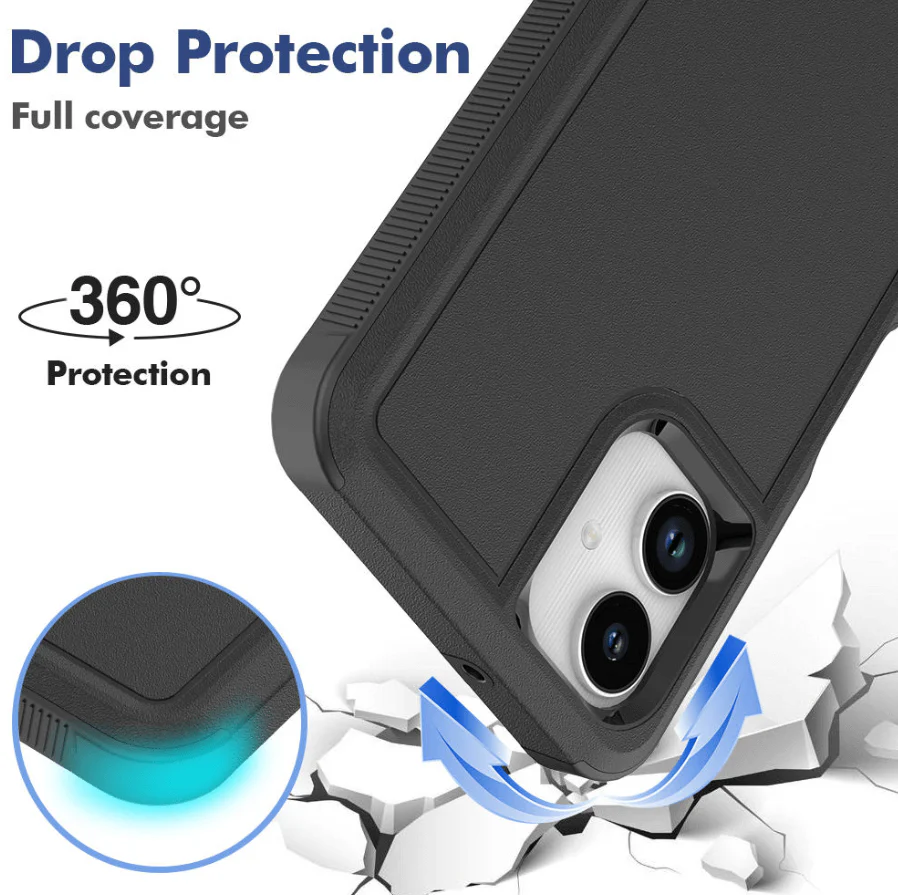 Samsung Galaxy A06 4G Dual Layer Armor Hard Case – Black - Image 2