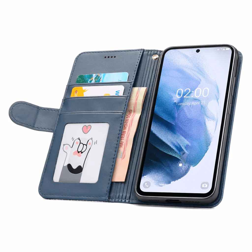 Samsung Galaxy S22 Plus Flip Wallet Case Cowhide Dot Pattern - Image 9