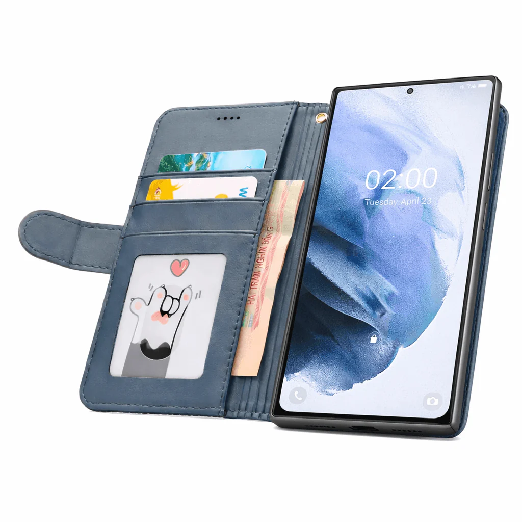 Samsung Galaxy S25 Ultra Flip Wallet Case Cowhide Dot Pattern - Image 9
