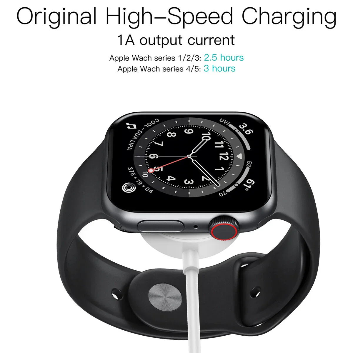 Apple Watch Wireless Charger Replacement (USB) (Black) - Image 6