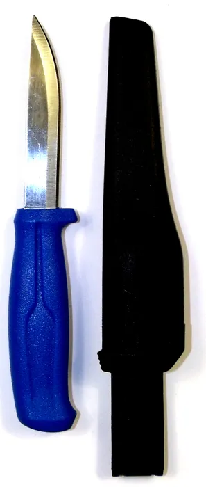 Sea Harvester Blue Bait Knife with Plastic Sheath