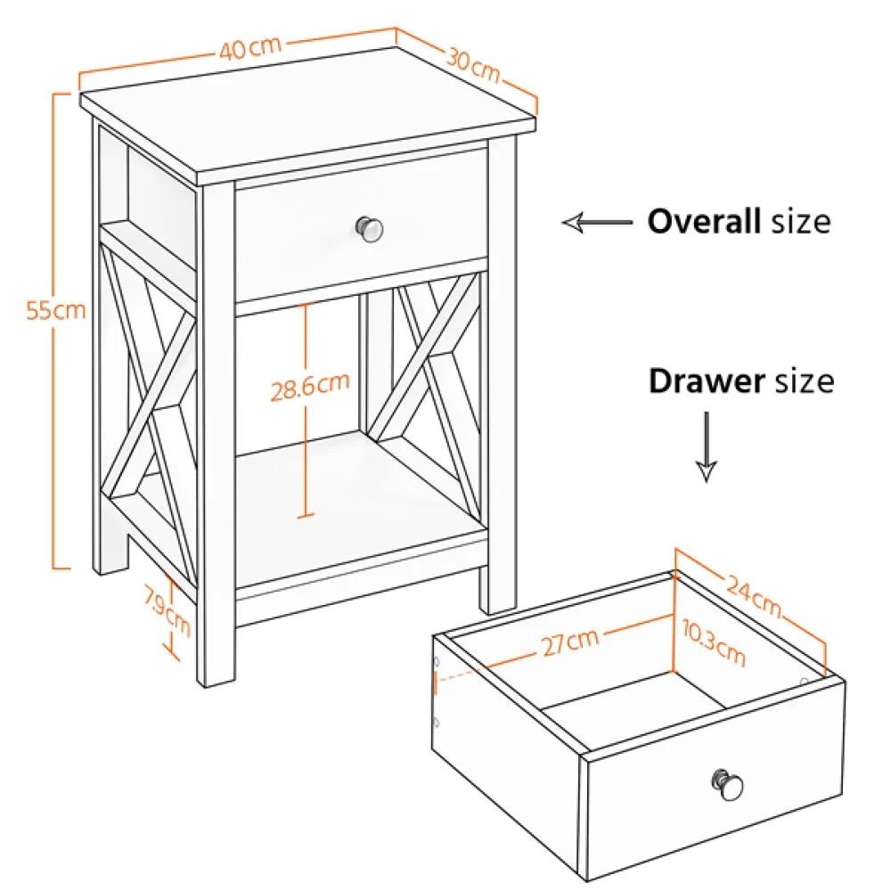 Set of 2 X Frame Side Table - Image 3