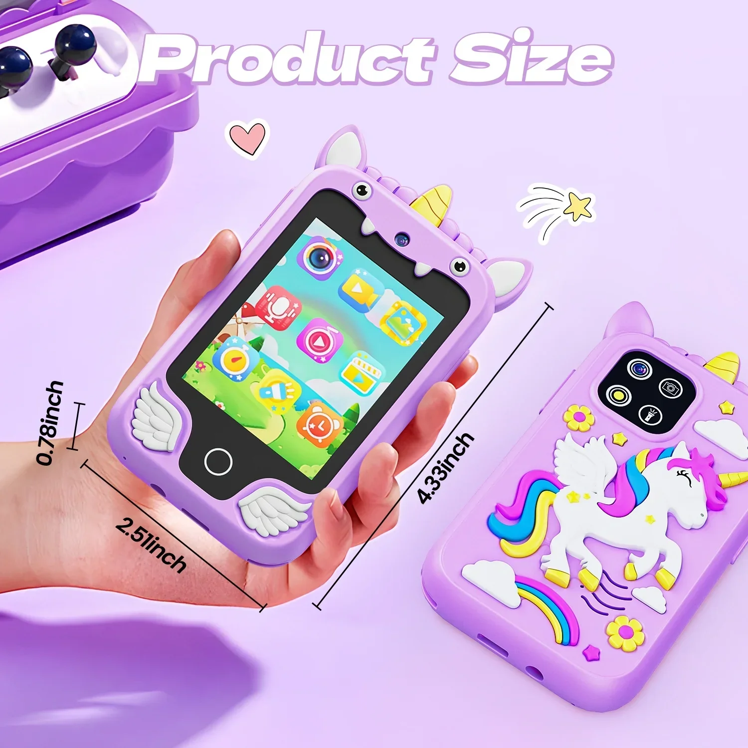 Smart Phone with 8GB Card & Holographic Pyramid 2.8"Touchscreen Learning Toy For Girl Boy - Image 6