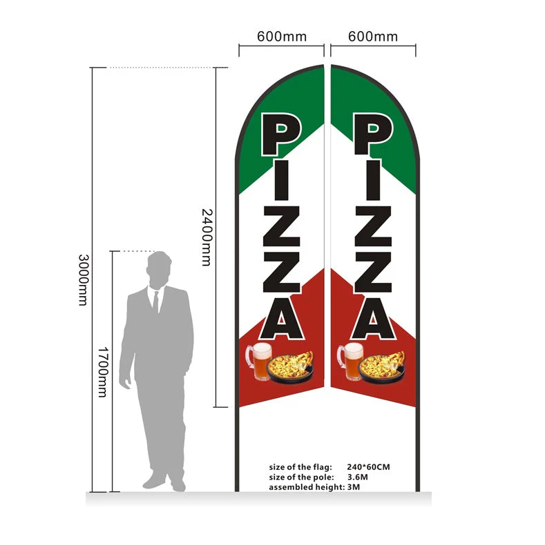 SMOKE 3.4M SET - Pre-print Double Sided Feather Banner Flag Business Commersial 3.4M SET - Image 3