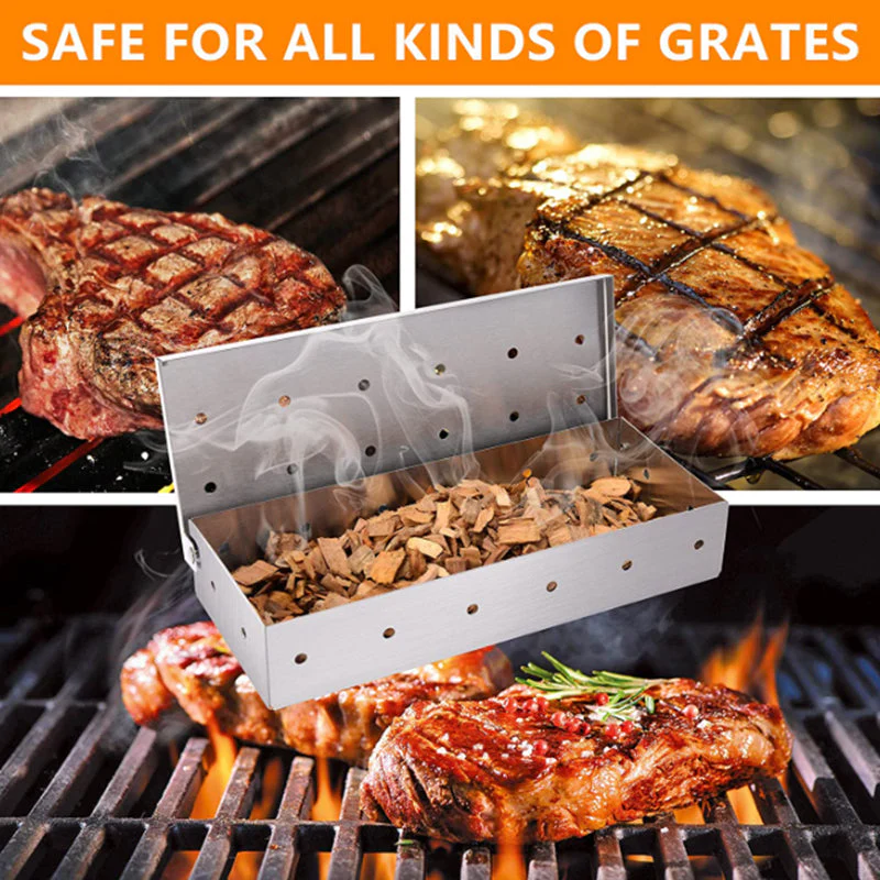 Smoker Box for BBQ Grill Wood Chips - Stainless Steel - Image 6
