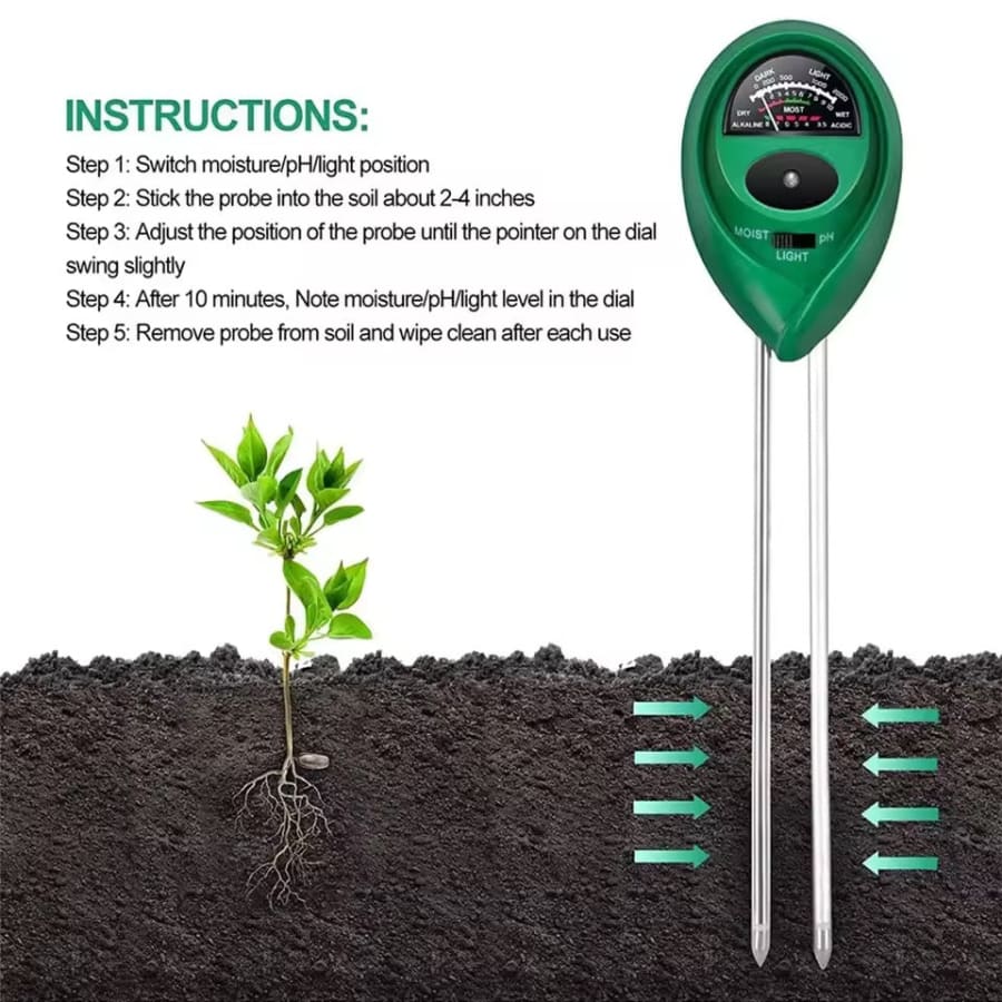 Soil Tester - pH, Moisture, Light Meter - 3 in 1 - Image 2