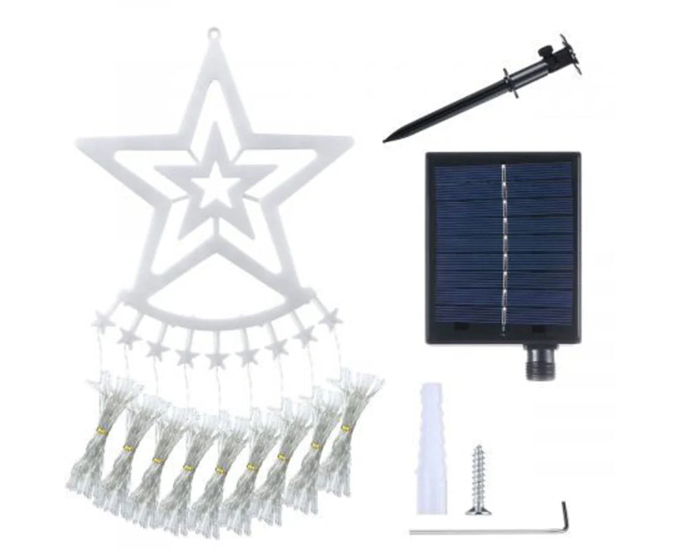 Solar 350 LED String Lights Waterfall Fairy - Image 2