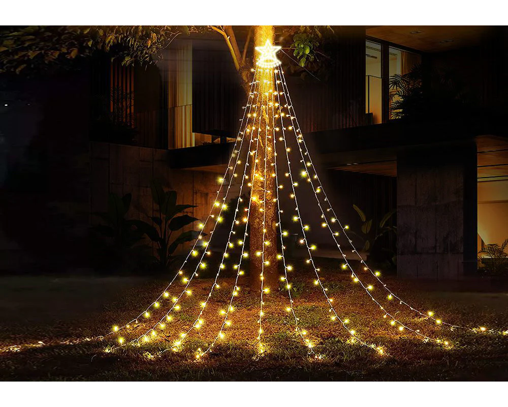 Solar 350 LED String Lights Waterfall Fairy - Image 4