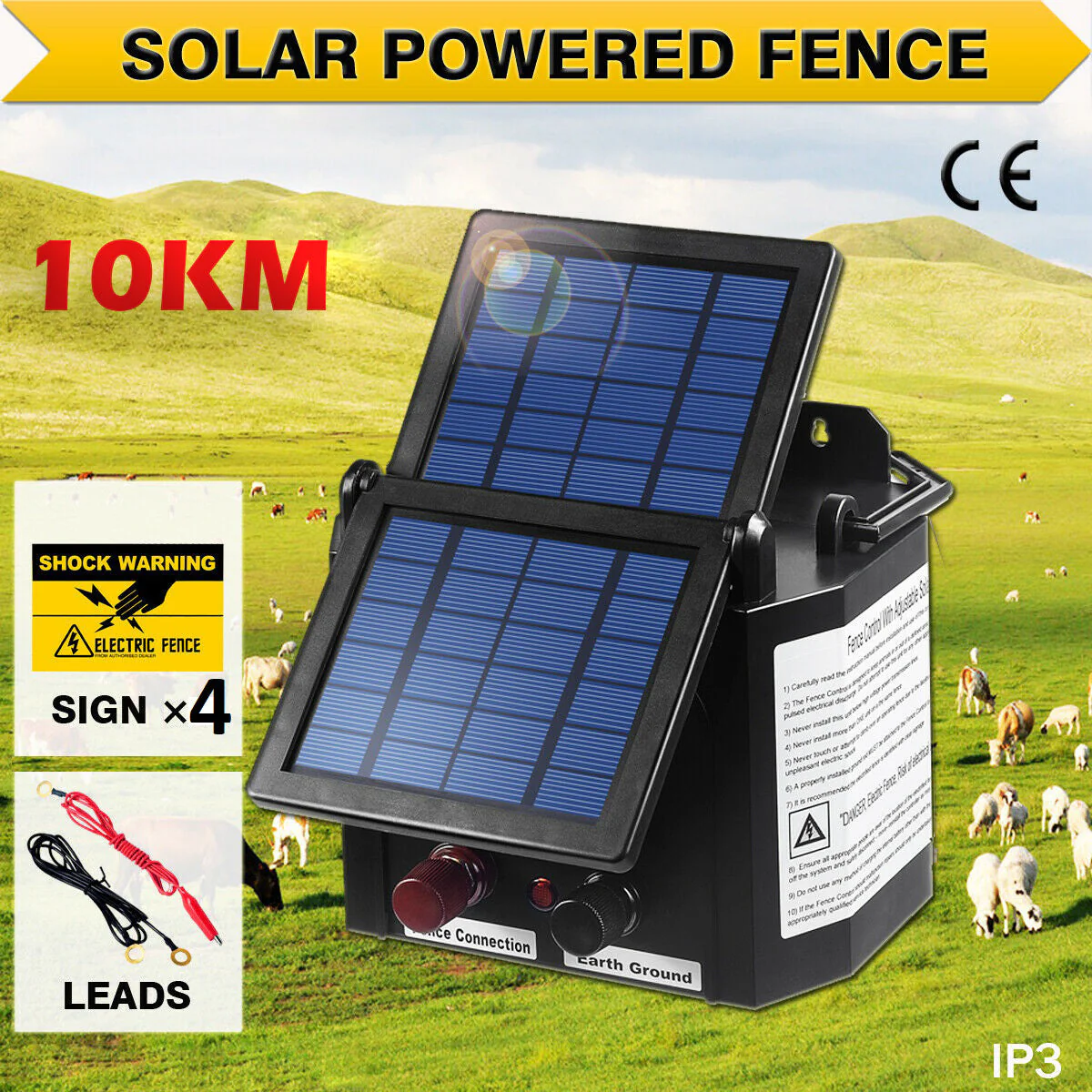 Solar Electric Fence Energizer 10kM - Image 2