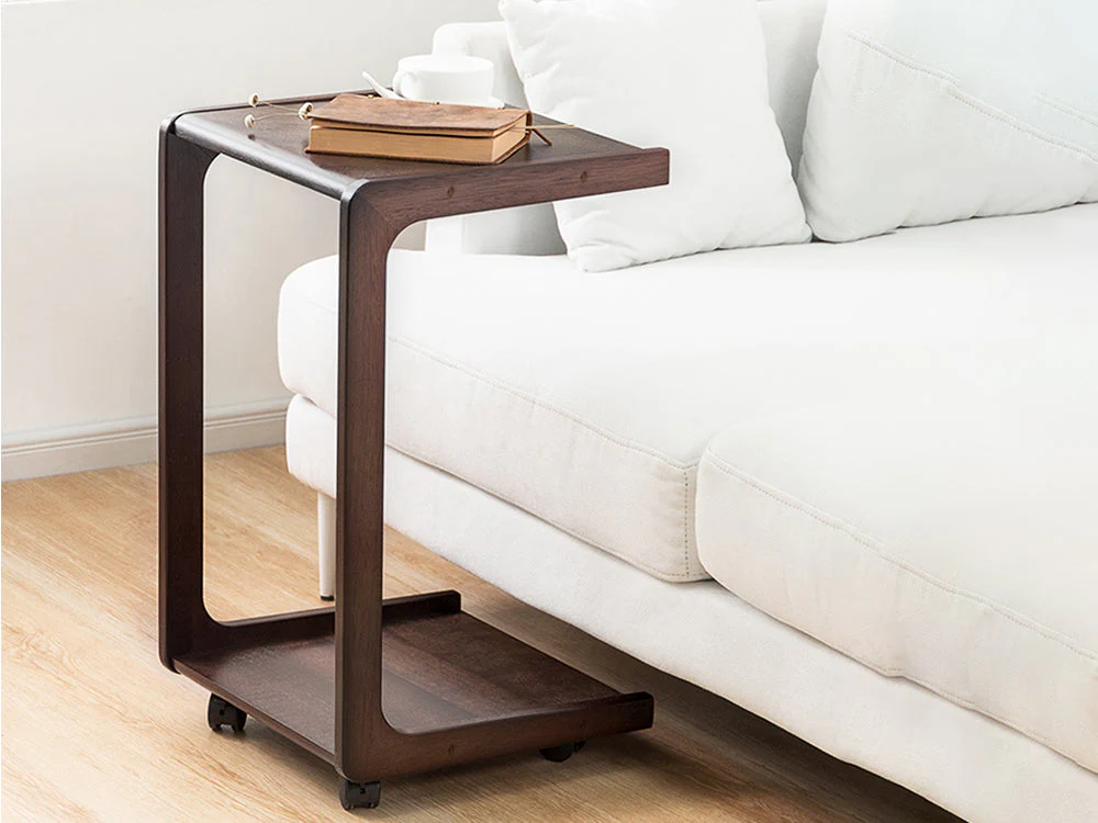Solid Wood C Shaped End Table / Side Table / Bedside table - Image 2