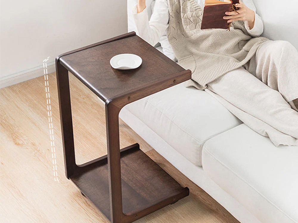 Solid Wood C Shaped End Table / Side Table / Bedside table - Image 6