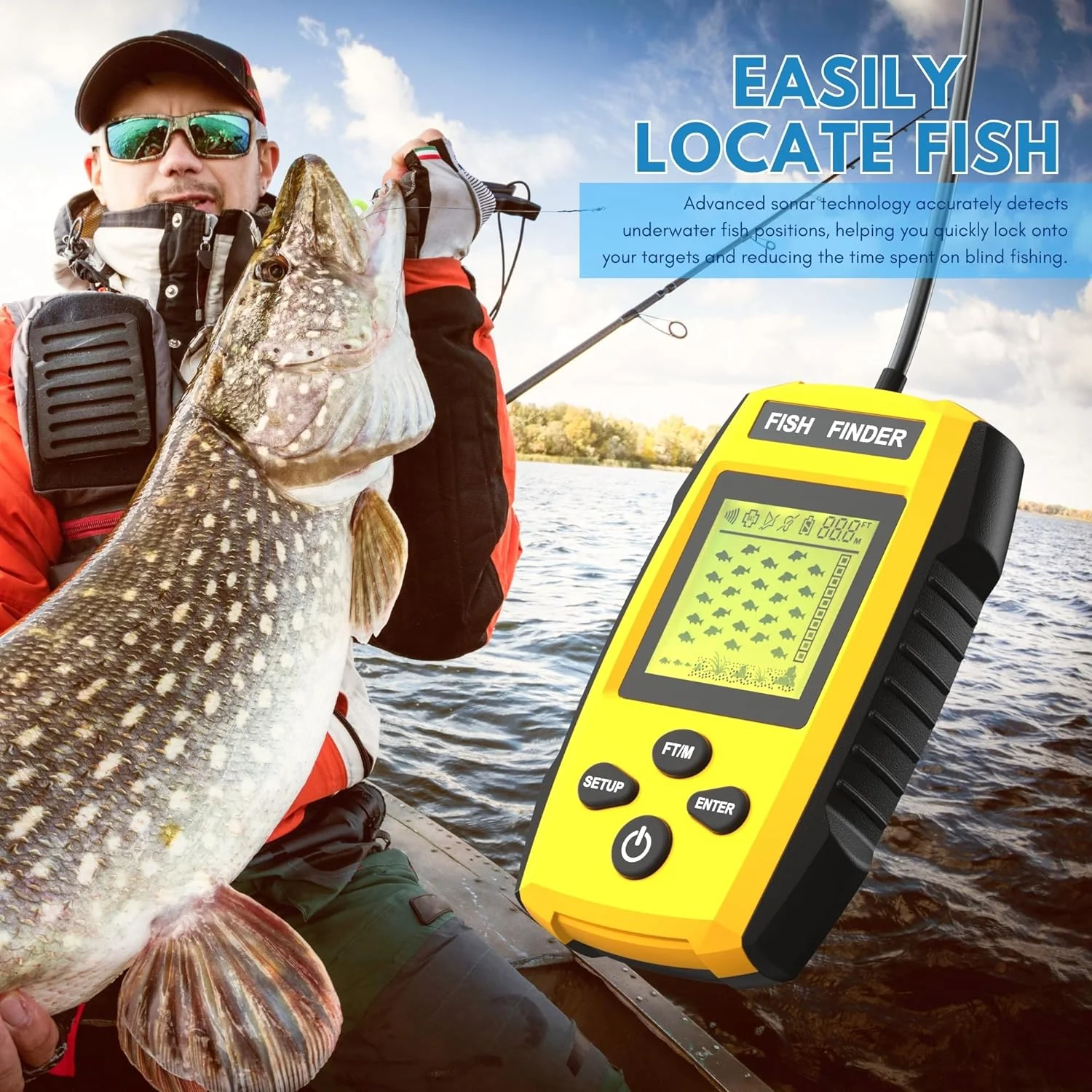 Sonar LCD Fish Finder Fishing Tools Echo Sounder for Fishing - Image 5