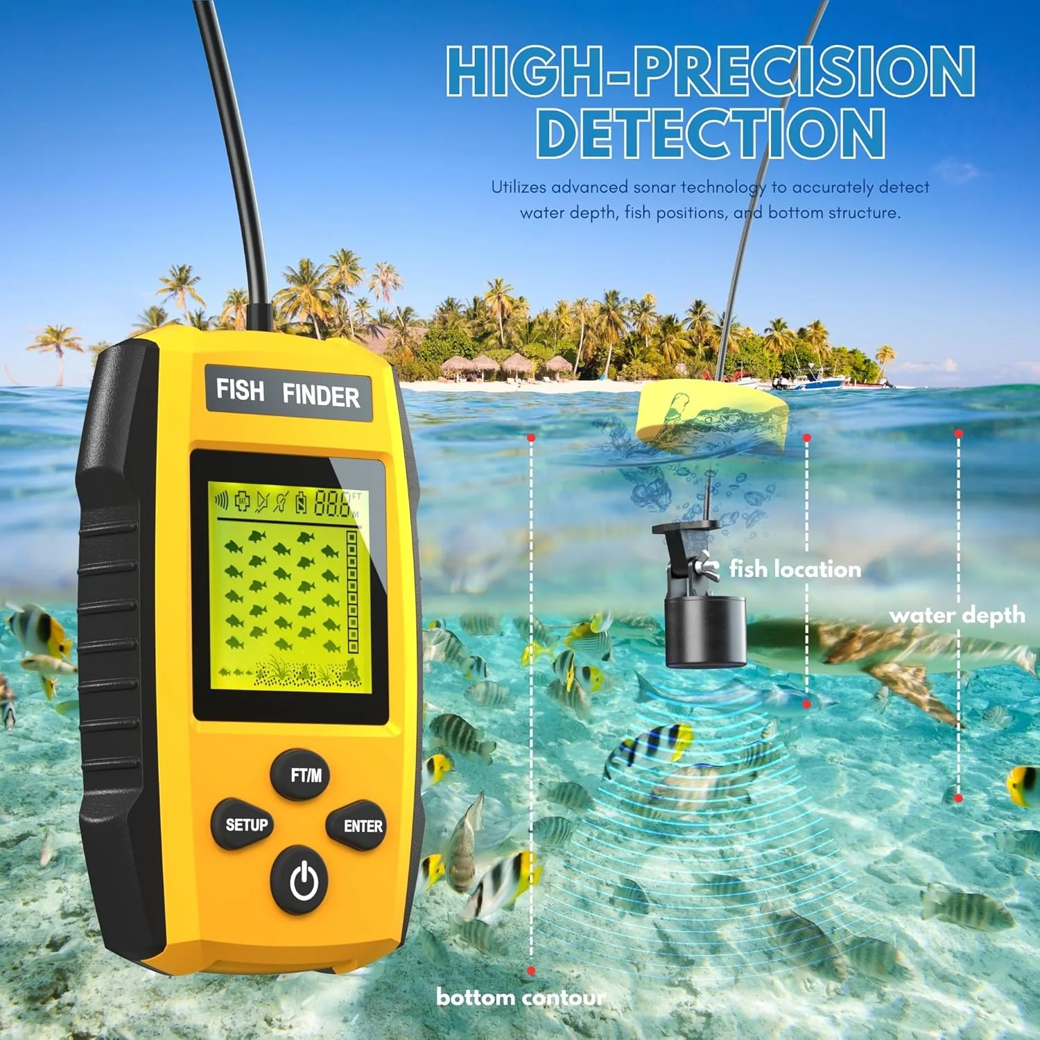 Sonar LCD Fish Finder Fishing Tools Echo Sounder for Fishing - Image 8