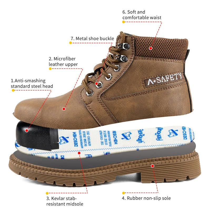 Steel Toe Cap Work Shoes Safety Industrial Puncture Proof Construction 9-14 - Image 5