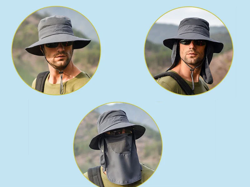 Sun Hat Wide Brim Bucket Outdoor Fishing Hiking Cap UV Protection - Image 4