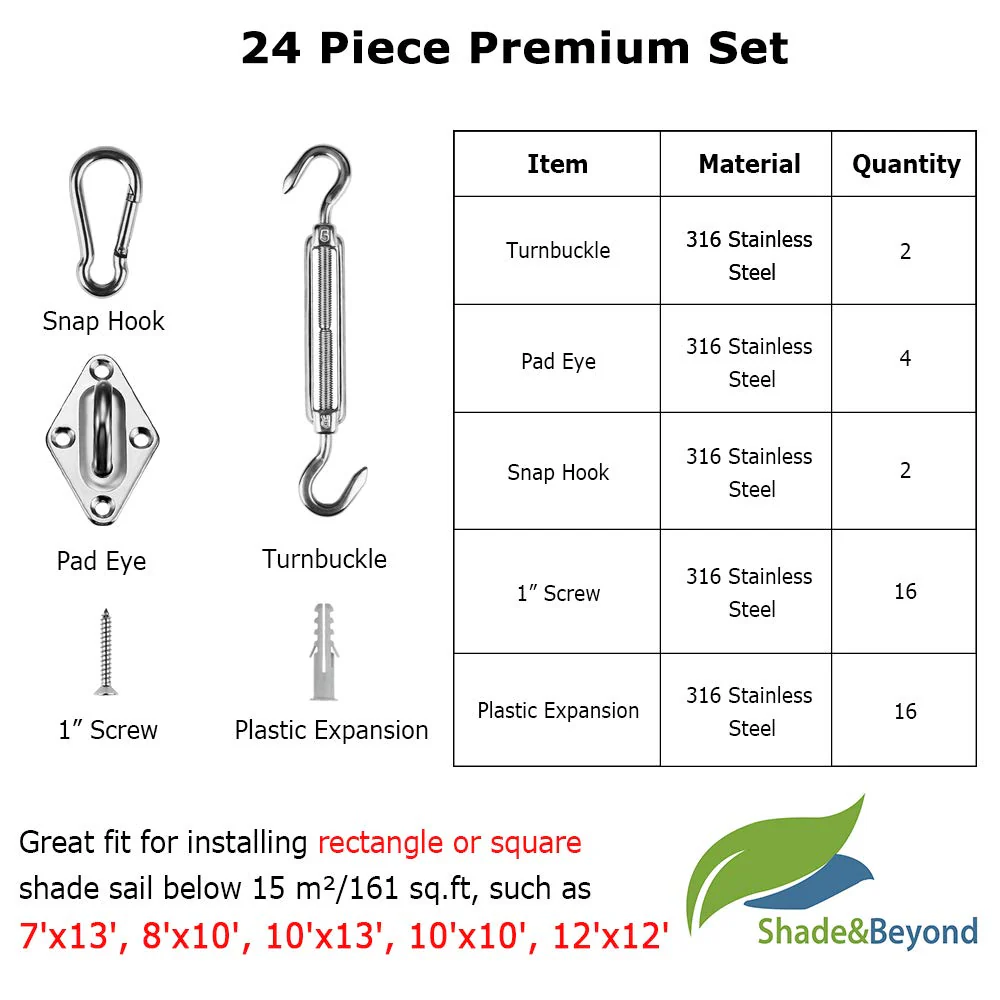 Sun Shade Sail Hardware Kit - Image 7