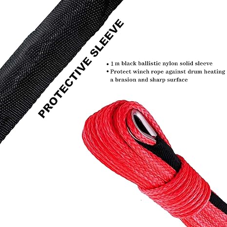 Synthetic Winch Rope Red 15m 6mm - Image 5
