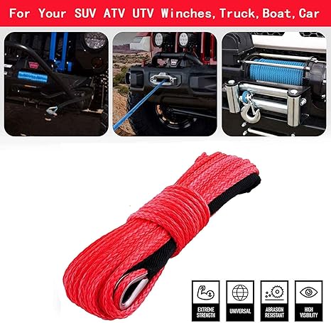 Synthetic Winch Rope Red 15m 6mm - Image 9