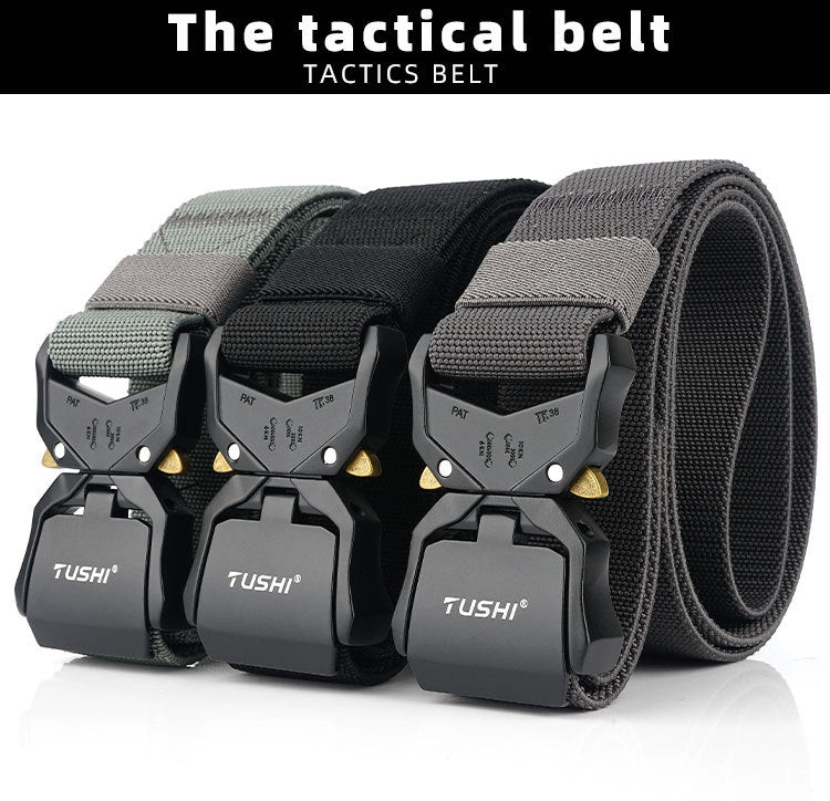Tactical Belt Military Hiking Nylon Web Rigger Work Belts Heavy-Duty Quick-Relea - Image 2