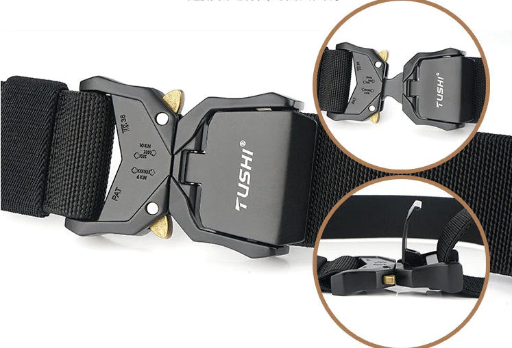 Tactical Belt Military Hiking Nylon Web Rigger Work Belts Heavy-Duty Quick-Relea - Image 6