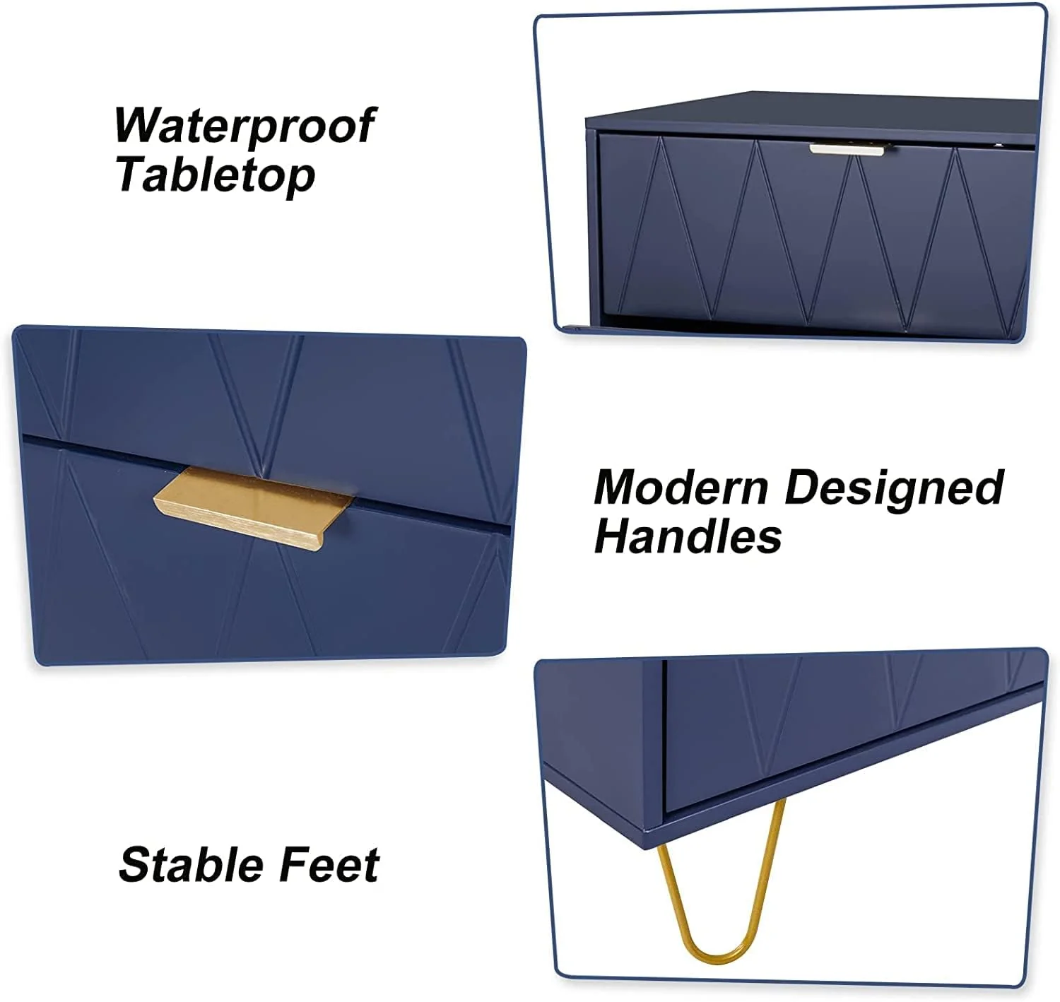 Tallboy Chest of Drawers - 4-Drawer Dressers for Bedroom (Navy) - Image 6