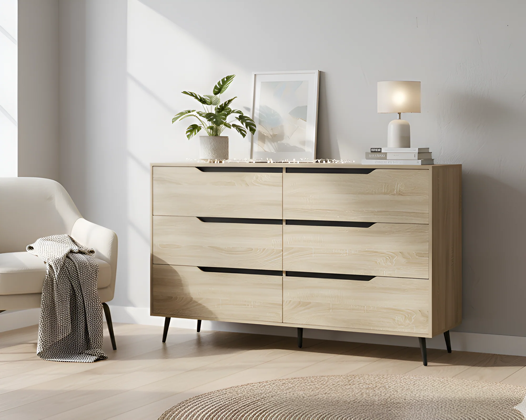 Tallboy Chest 6 Drawer Chest Tallboy - Image 9