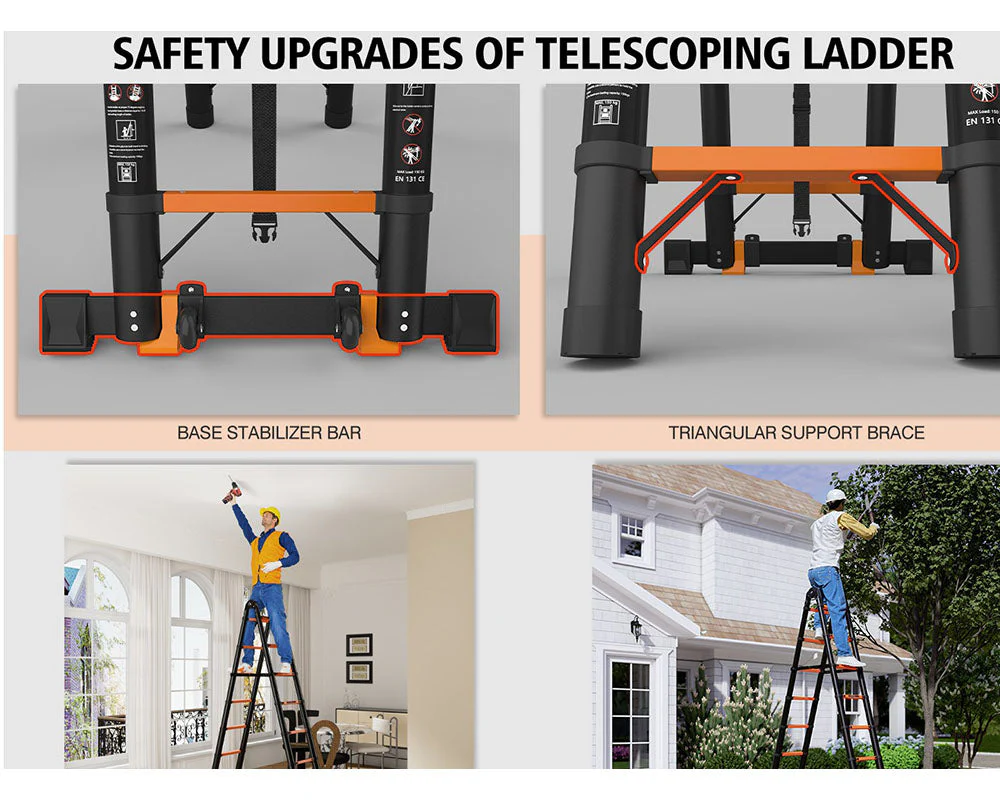 Telescopic Ladder 3.8m Aluminium Telescoping - Image 9