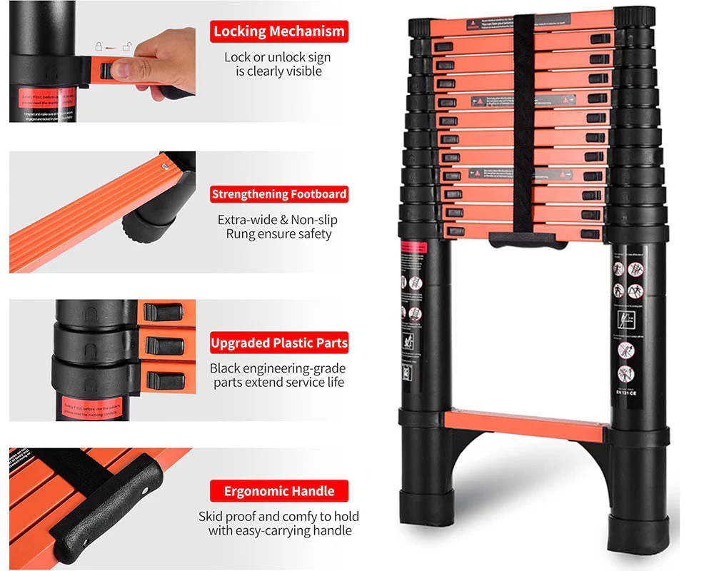 Telescopic Ladder 4.4m Aluminium Telescoping - Image 5