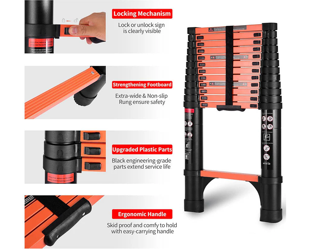 Telescopic Ladder 5m Aluminium Telescoping - Image 5