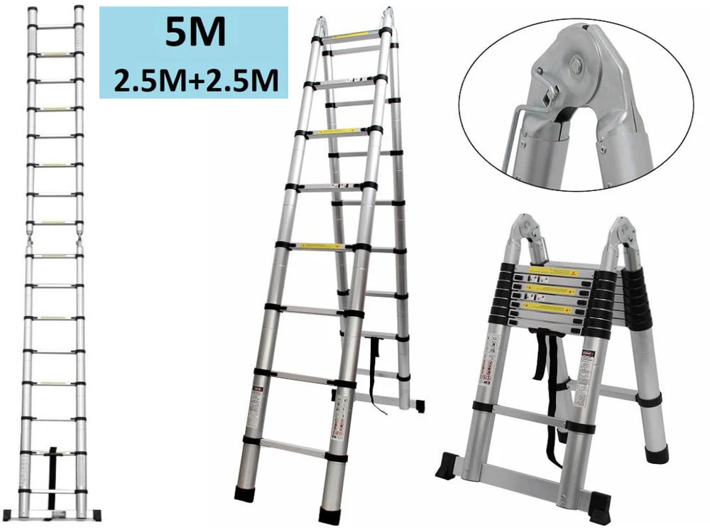 Telescopic Ladder 5m Multi-Purpose Aluminium Telescoping - Image 12