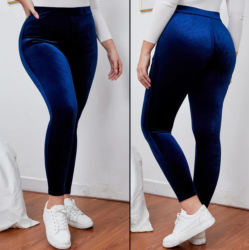 Thermal Thick Warm Fleece lined Legging NAVY - Image 2