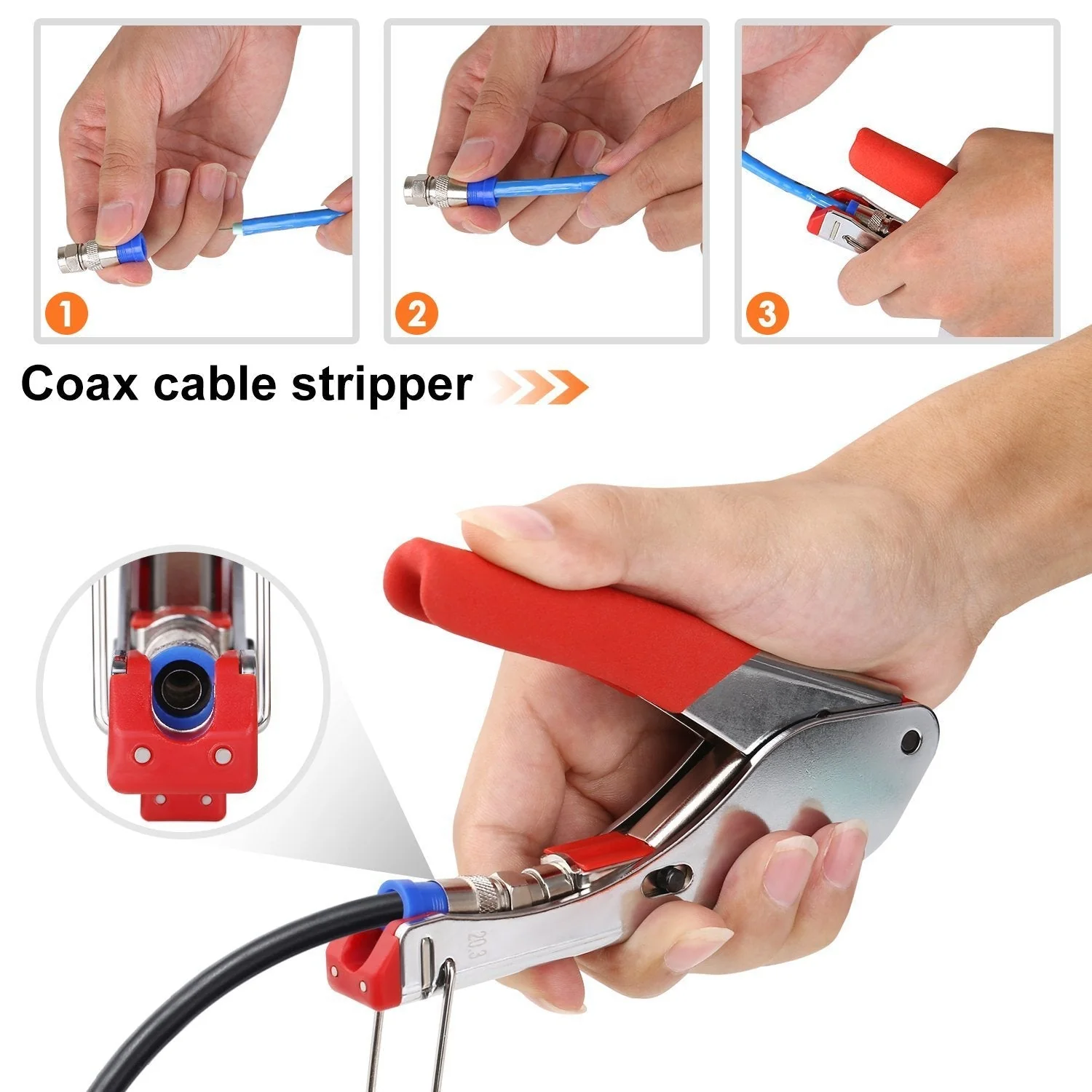 Tool Coax Rg59 Rg6 F Connector Fitting Crimper Cable Kit - Image 6