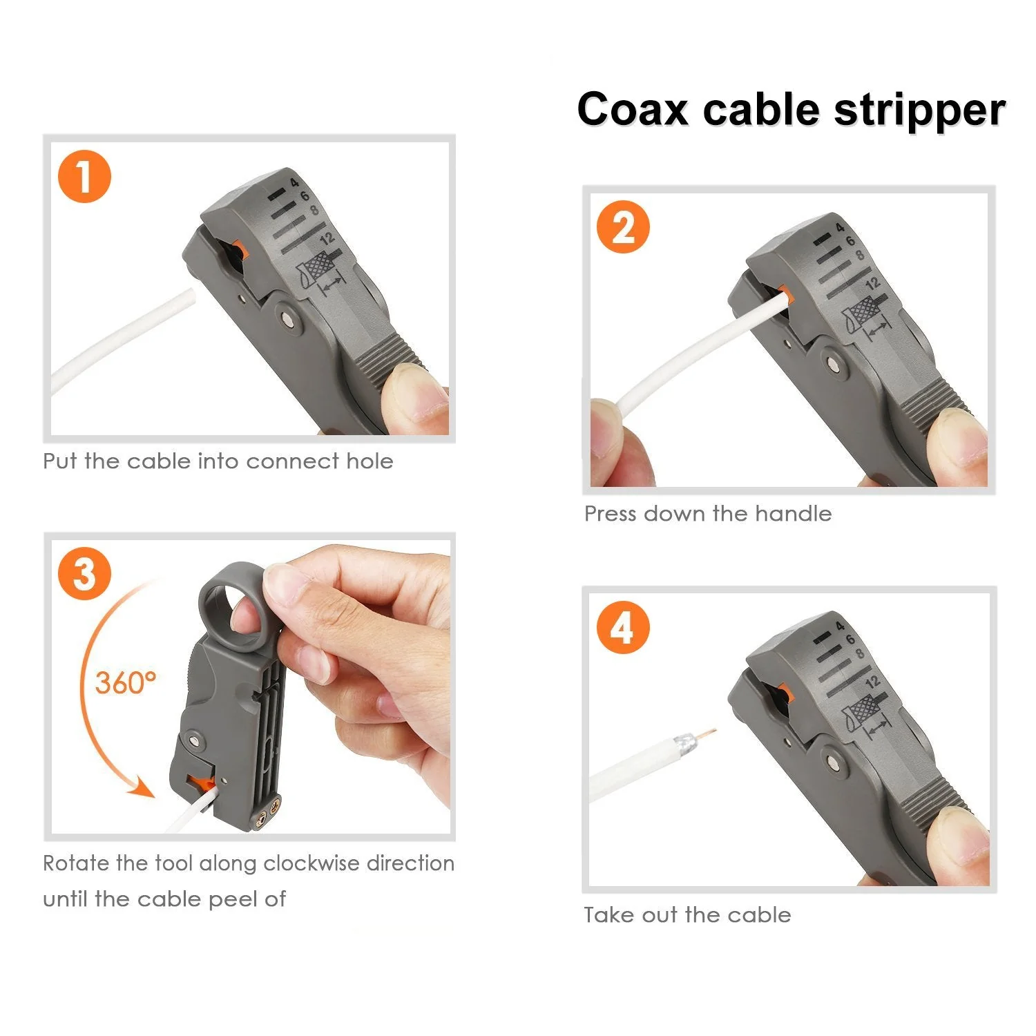 Tool Coax Rg59 Rg6 F Connector Fitting Crimper Cable Kit - Image 7