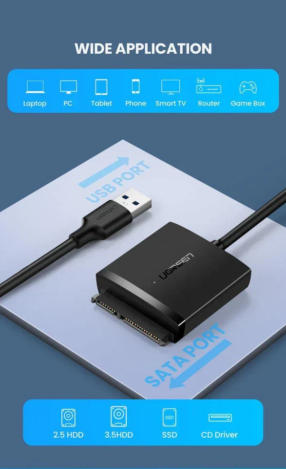UGREEN USB 3.0 to SATA IDE Hard Drive Converter - Image 8