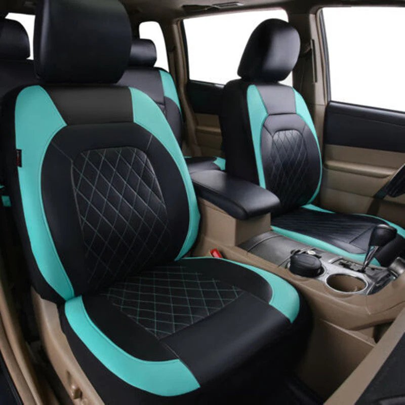 Universal Fit Faux Leather Full Set Black Automotive Seat Covers fits - Image 2