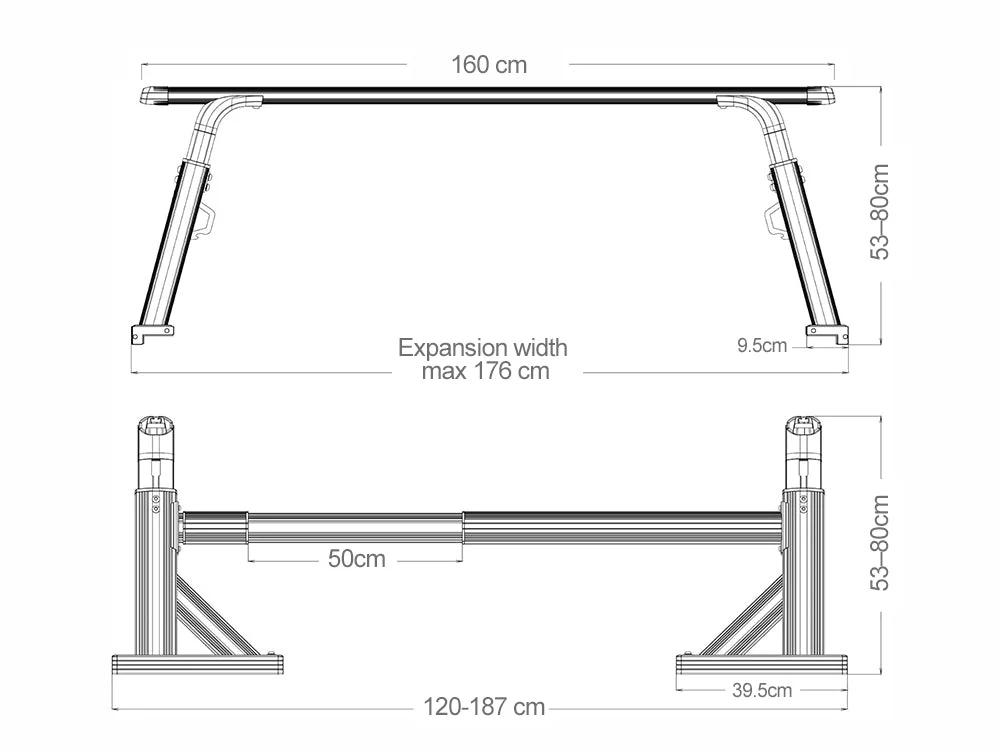 Universal Heavy Duty Truck Bed Rack - Adjustable Height UTE Truck Ladder Rack - Image 11
