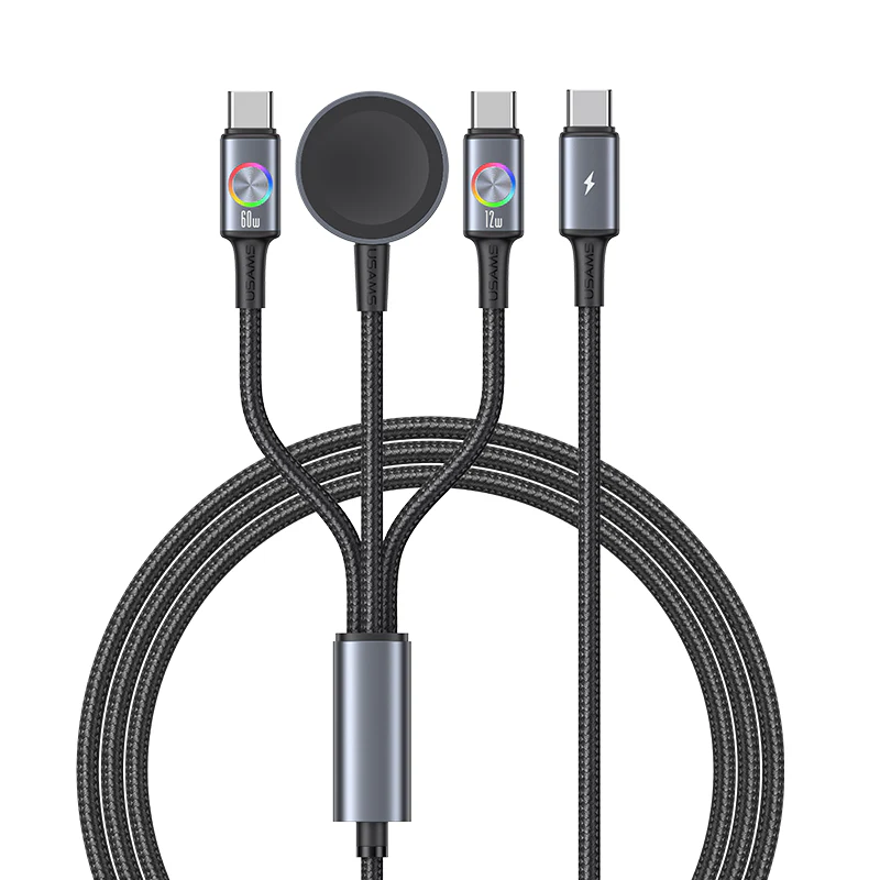 USB-C to 2x USB-C Fast Charging Cable + Apple Watch Wireless Charger