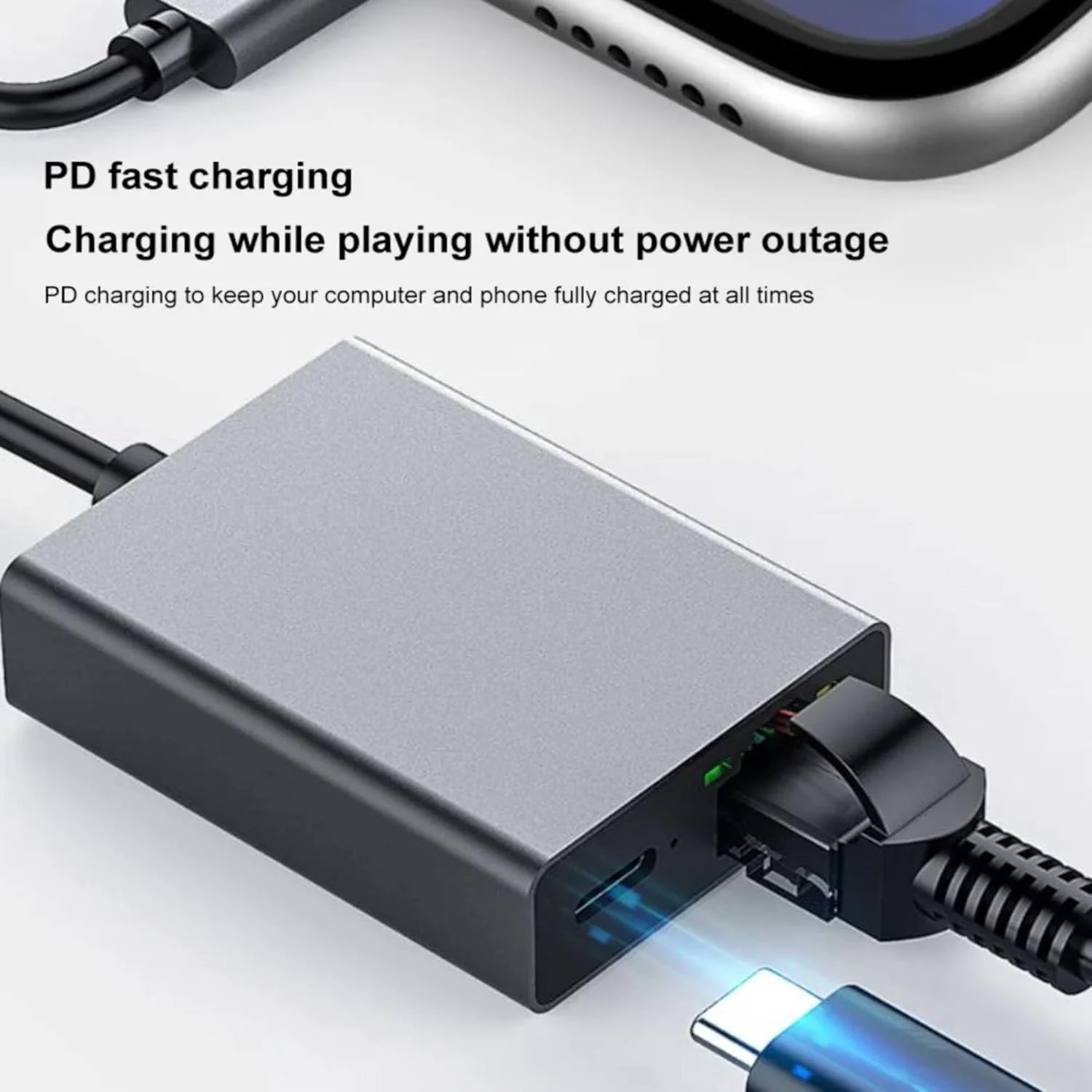 USB-C to Ethernet + Charge Adapter 100W - Image 4