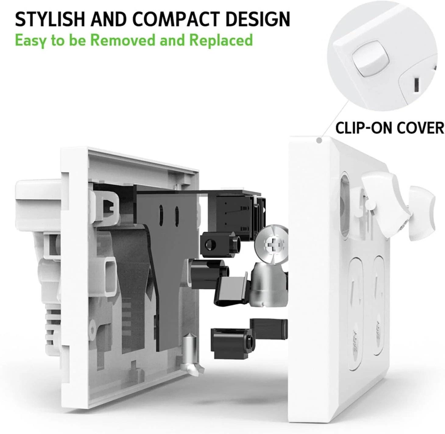 USB Type C Wall Socket Power Point - White - Image 5