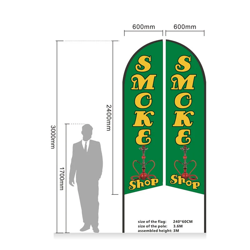 VAPE - Pre-print Double Sided Feather Banner Flag Business Commersial 3M SET - Image 6