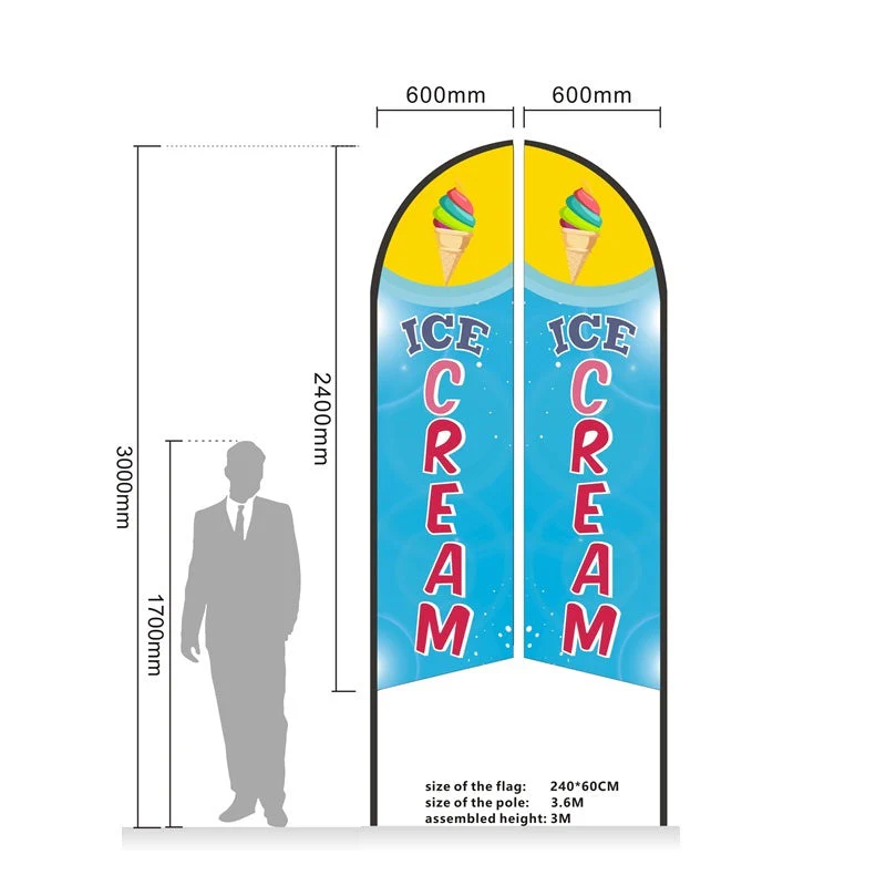 VAPE SHOP - Pre-print Double Sided Feather Banner Flag Business Commersial 3M - Image 4