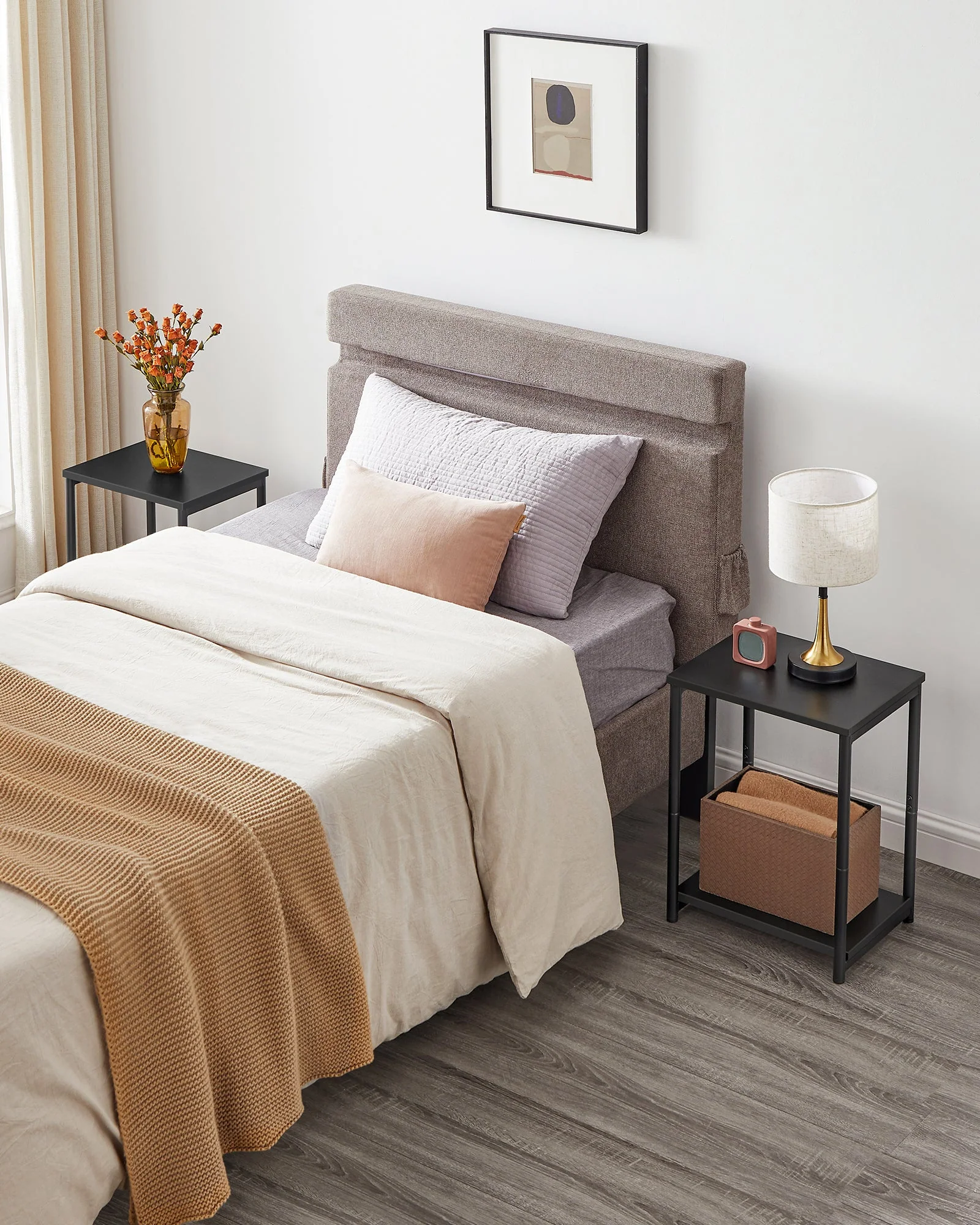 VASAGLE Bed Side Tables End Table (Black) - Image 3