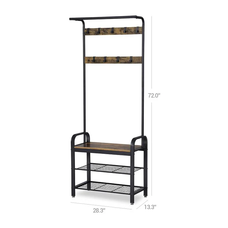 Vasagle Coat Rack Stand with Shoe Storage Bench - Image 2