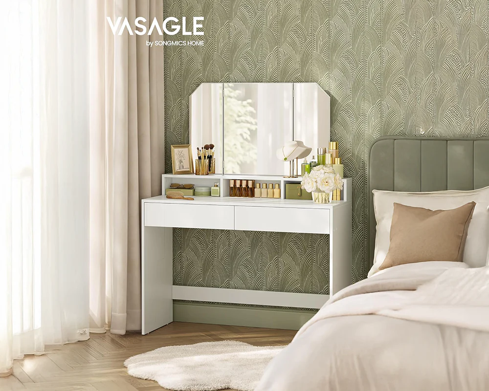 VASAGLE Dressing Table With Mirror - Image 7