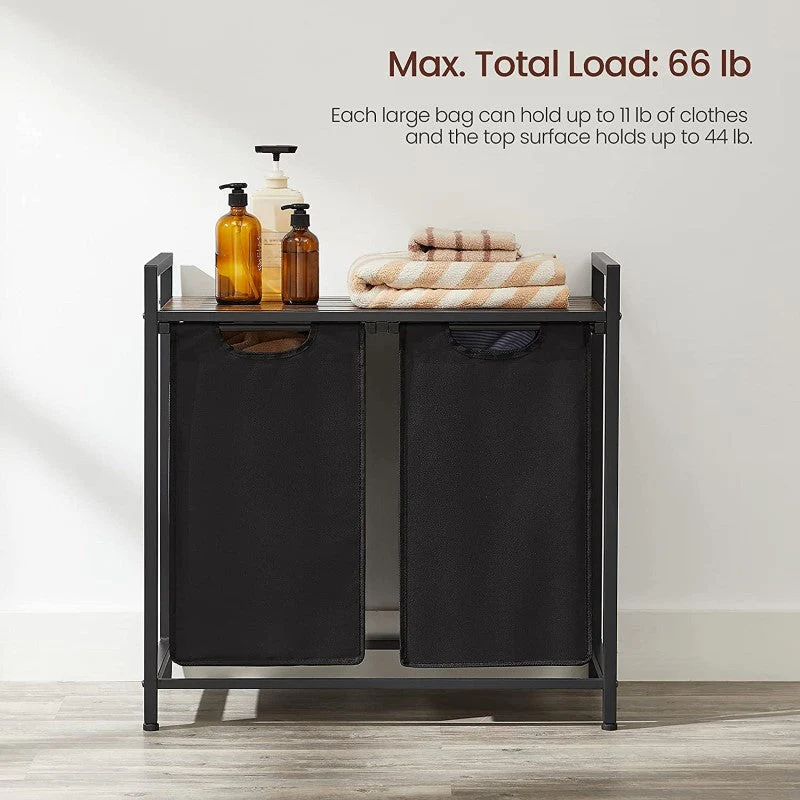 VASAGLE Laundry Basket Rack with Shelf - Image 7