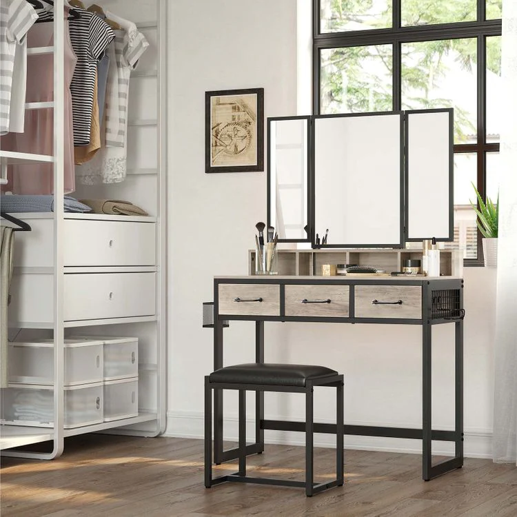 VASAGLE Makeup Vanity with Stool Dressing Table - Image 3